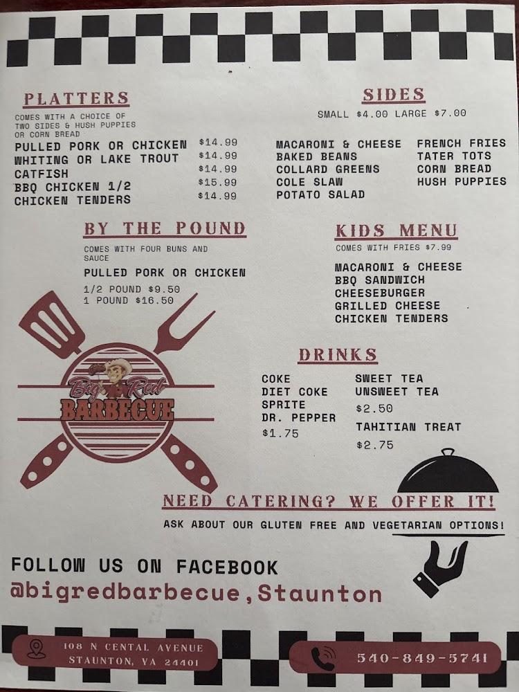 Big Red Barbecue Menu image 2